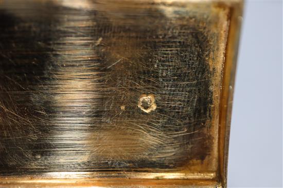 A 19th century Austro-Hungarian 950 standard white metal snuff box with gilt interior